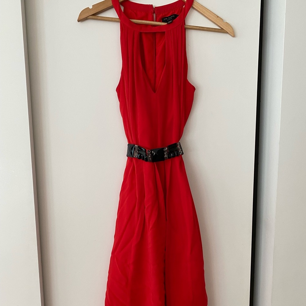 Ted Baker red halter dress